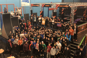 Group of people celebrating on stage