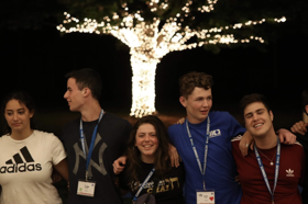 Group of people celebrating on stage