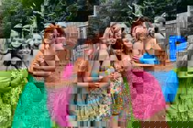 Group of people celebrating on stage