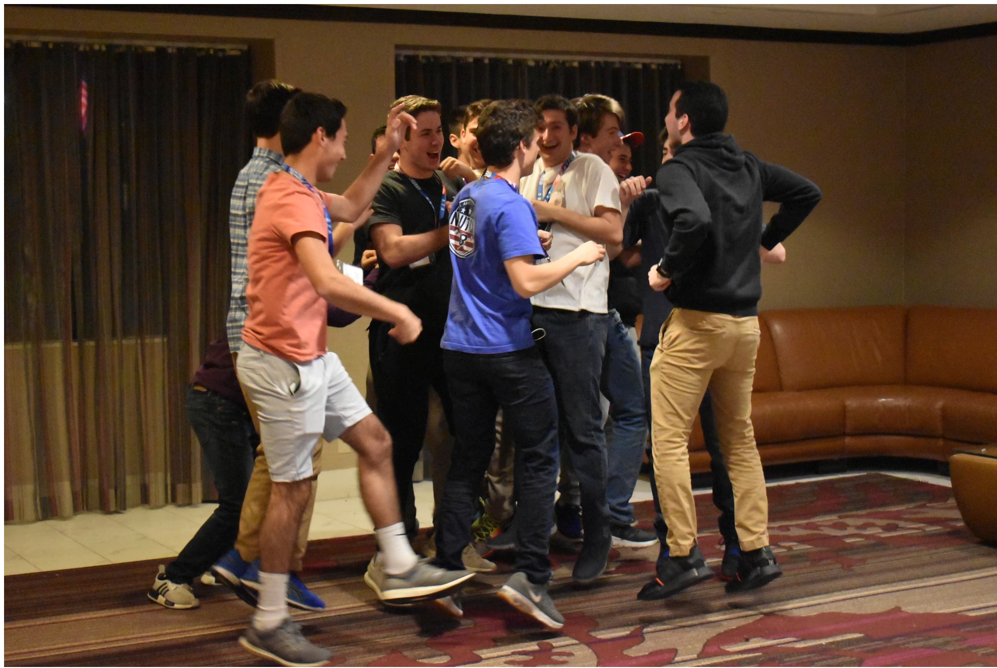 Group of people celebrating on stage