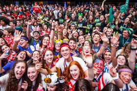 Group of people celebrating on stage