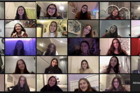 Group of people celebrating on stage