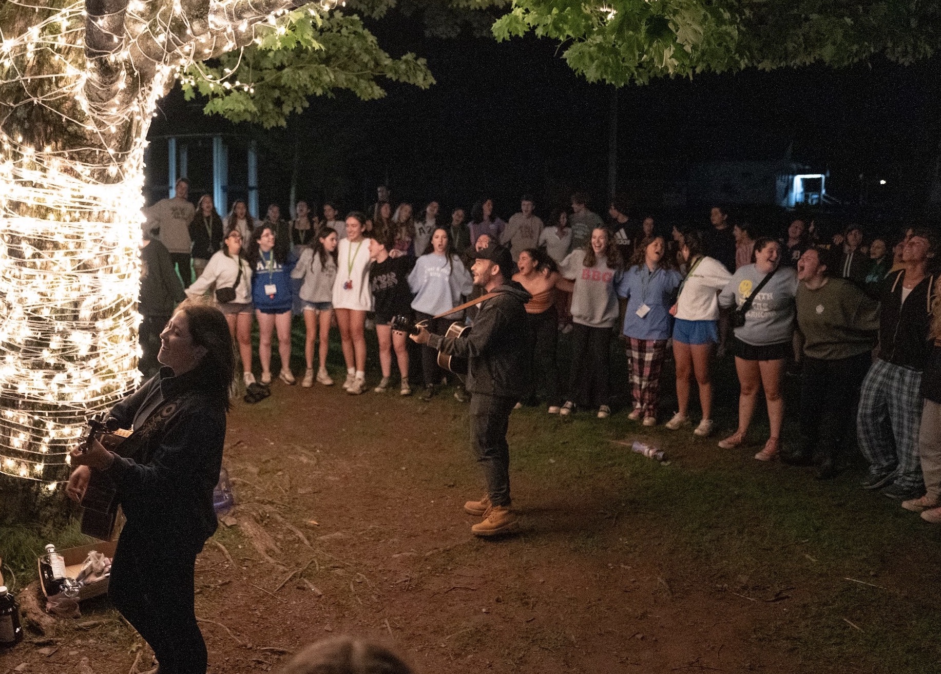 Group of people celebrating on stage