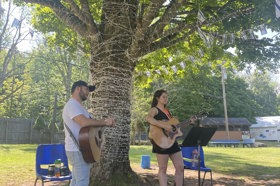 Group of people celebrating on stage