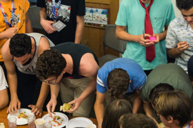 Group of people celebrating on stage