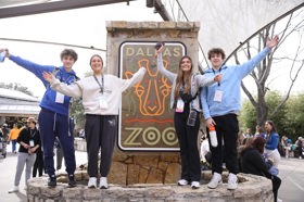 Group of people celebrating on stage