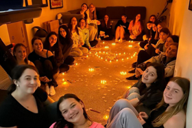 Group of people celebrating on stage