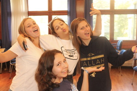 Group of people celebrating on stage