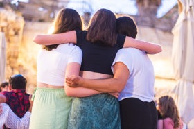 Group of people celebrating on stage