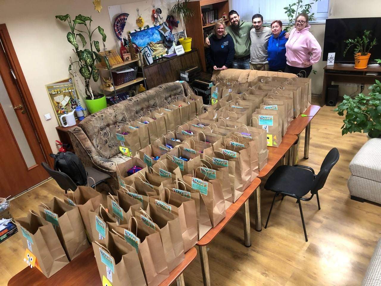 Group of people celebrating on stage