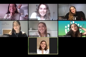 Group of people celebrating on stage