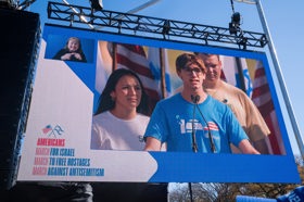 Group of people celebrating on stage