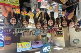 Group of people celebrating on stage