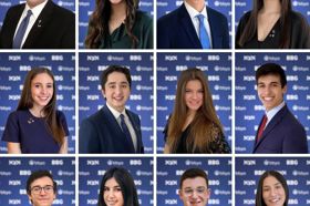 Group of people celebrating on stage