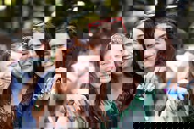 Group of people celebrating on stage