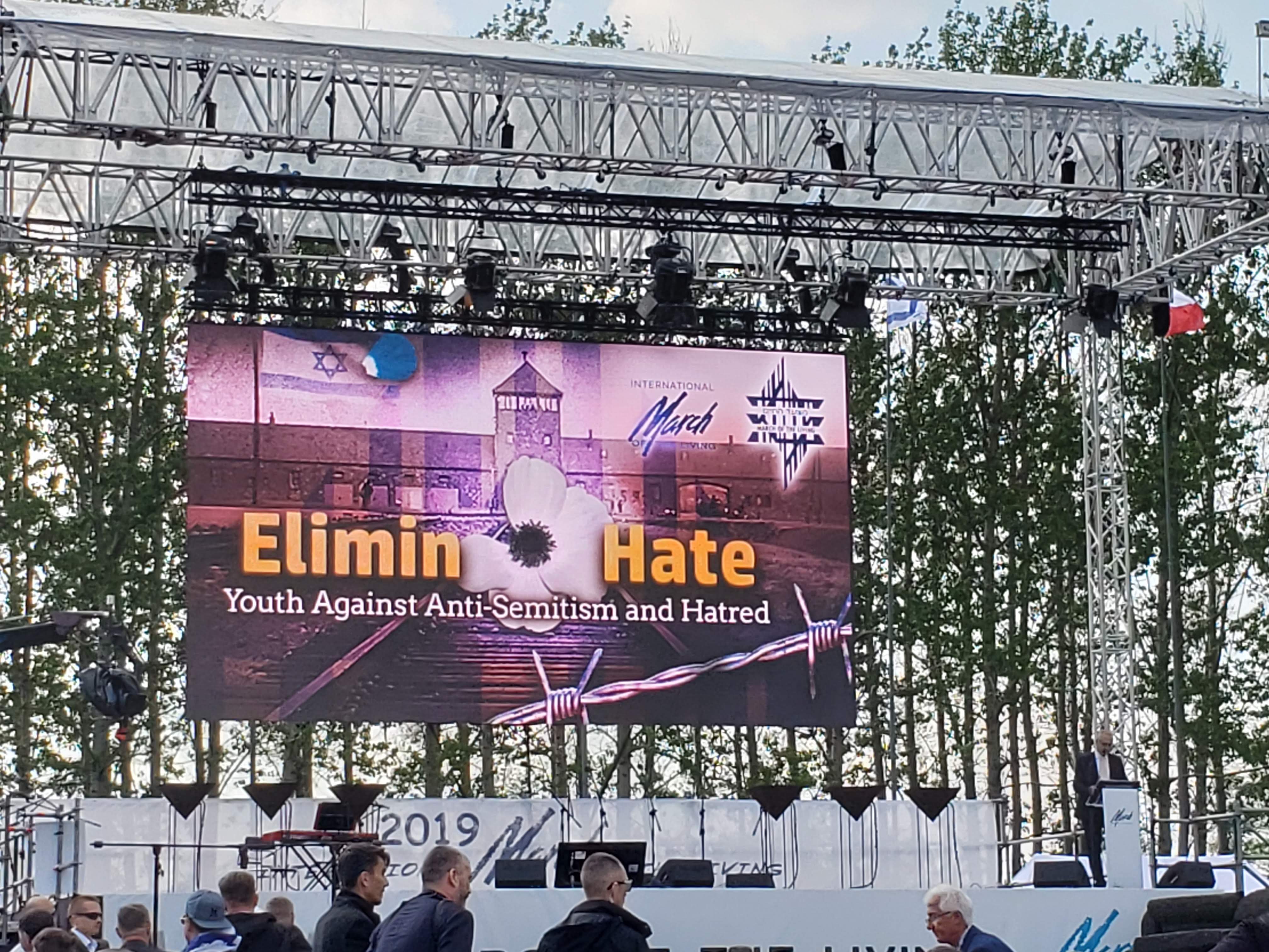 Group of people celebrating on stage