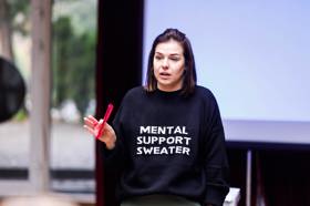 Group of people celebrating on stage