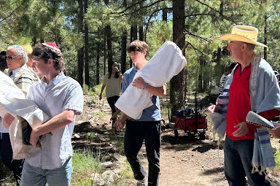 Group of people celebrating on stage