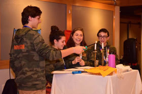 Group of people celebrating on stage