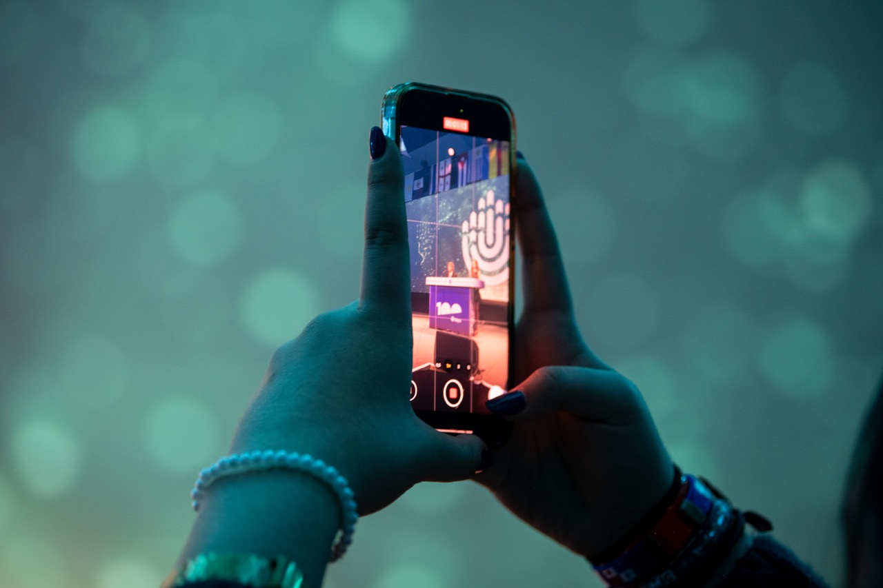 Group of people celebrating on stage