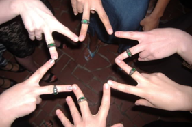 Group of people celebrating on stage