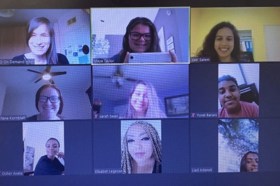 Group of people celebrating on stage