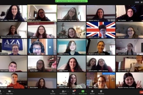 Group of people celebrating on stage