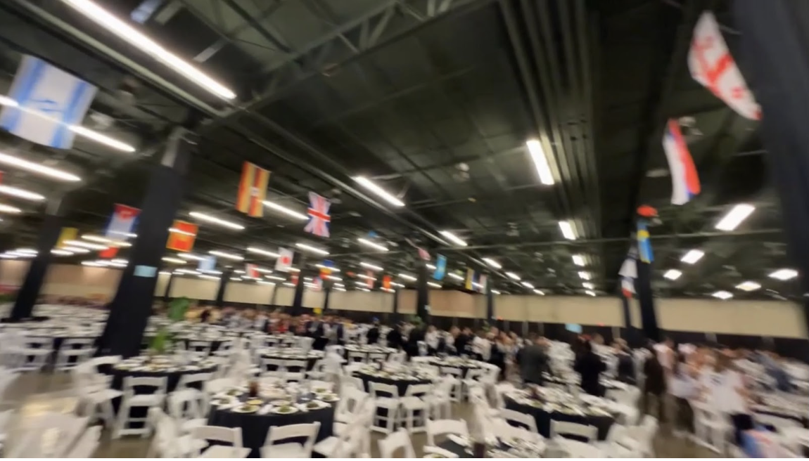 Group of people celebrating on stage