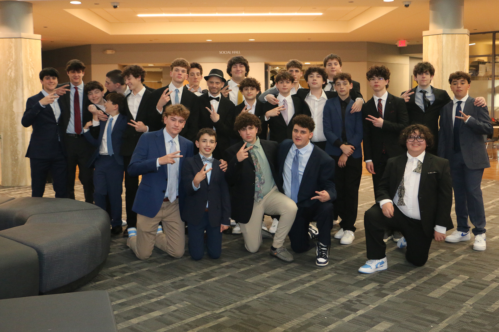 Group of people celebrating on stage